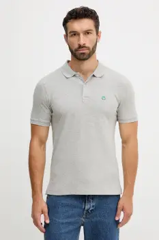 United Colors of Benetton tricou polo culoarea alb, uni, 3WG9U301Z imagine