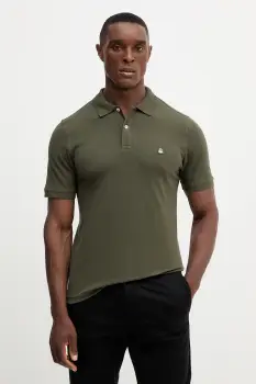 United Colors of Benetton tricou polo culoarea alb, uni, 3WG9U301Z imagine