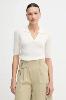 United Colors of Benetton tricou polo culoarea bej, 123VD3018 imagine