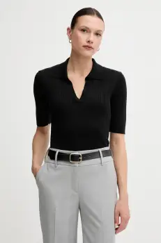 United Colors of Benetton tricou polo culoarea negru, 123VD3018 imagine