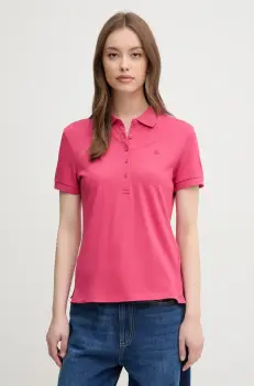 United Colors of Benetton tricou polo femei, culoarea roz, 3TQJD300W imagine
