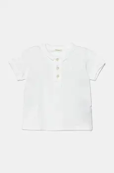 United Colors of Benetton tricou polo pentru copii culoarea alb, uni, 3WG9A3007 imagine