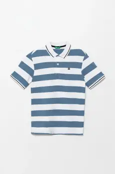 United Colors of Benetton tricouri polo din bumbac pentru copii cu imprimeu, 39QAC301T imagine