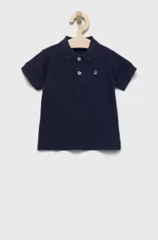 United Colors of Benetton tricouri polo din bumbac pentru copii culoarea albastru marin, neted imagine