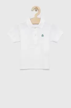 United Colors of Benetton tricouri polo din bumbac pentru copii culoarea bej, neted imagine