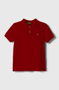 United Colors of Benetton tricouri polo din bumbac pentru copii culoarea rosu, neted imagine