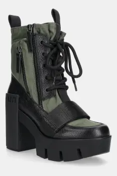 United Nude botine Grip Combat Mid culoarea verde, cu toc drept, 10962904165 imagine