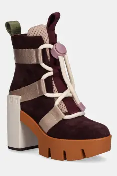United Nude botine Grip Nomad Mid II culoarea violet, cu toc drept, 1076491257 imagine