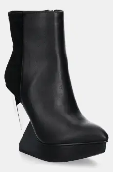 United Nude cizme de piele Edge Bootie femei, culoarea negru, toc pana, 1085622916 imagine