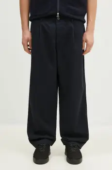 Universal Works pantaloni barbati, culoarea albastru marin, drept, 31149 imagine