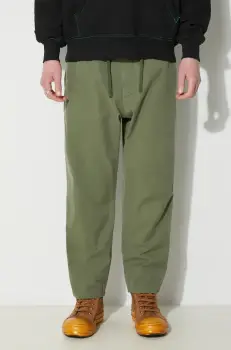 Universal Works pantaloni de bumbac Hi Water Trouser culoarea verde, drept, 30520.BIRCH imagine