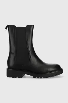 Vagabond ghete chelsea de piele Kenova femei, culoarea negru, cu toc plat imagine