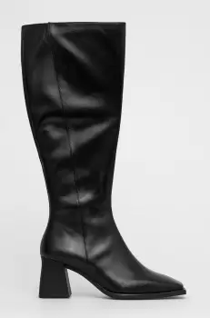 Vagabond Ghete de piele femei, culoarea negru, cu toc drept imagine