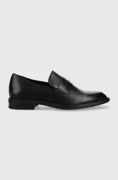 Vagabond mocasini de piele Frances 2.0 femei, culoarea negru, cu toc plat imagine