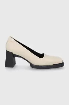 Vagabond pantofi de piele Edwina culoarea bej, cu toc drept imagine