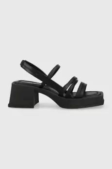 Vagabond sandale de piele Hennie culoarea negru imagine