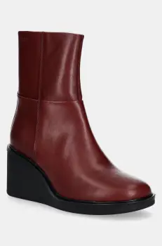 Vagabond Shoemakers cizme de piele DEENA femei, culoarea bordo, toc pana, 5832-101-42 imagine