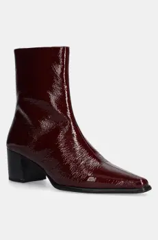 Vagabond Shoemakers cizme de piele GISELLE femei, culoarea bordo, cu toc drept, 5854-060-38 imagine