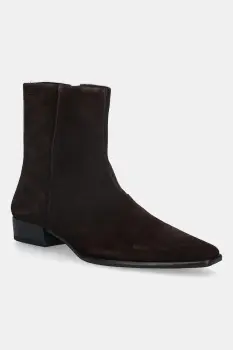 Vagabond Shoemakers cizme din piele intoarsa NELLA culoarea maro, cu toc plat, 5416-040-31 imagine