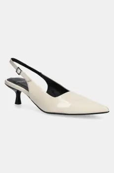 Vagabond Shoemakers pantofi de piele LYKKE culoarea bej, pe toc jos, cu toc deschis, 5714-360-37 imagine