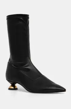 Vanda Novak botine Elisa femei, culoarea negru, cu toc drept imagine