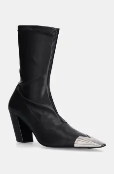 Vanda Novak botine Lucrezia femei, culoarea negru, cu toc drept imagine