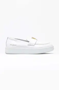 Vanda Novak mocasini de piele Kayla femei, culoarea alb, cu platforma imagine