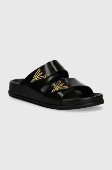 Vanda Novak papuci din piele pentru copii Sandy Kids culoarea negru imagine