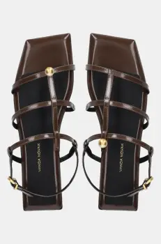 Vanda Novak sandale de piele Bianca femei, culoarea maro imagine