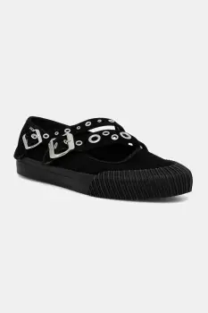 Vans balerini din piele intoarsa Mary Jane Straps culoarea negru, VN000D9ABLA1 imagine