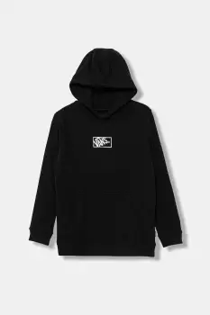 Vans bluza copii BY BLOCKED BOX PO HOODIE culoarea negru, cu gluga, cu imprimeu, VN000RBDBLK1 imagine