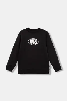 Vans bluza copii Classic Oval Crew culoarea negru, cu imprimeu, VN000PWVBLK1 imagine