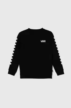 Vans bluza copii EXPOSITION CHECK II CREW culoarea negru, cu imprimeu, VN000K98BLK1 imagine