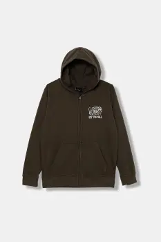 Vans bluza copii Rippled Full Zip culoarea maro, cu gluga, cu imprimeu, VN000PX2EMP1 imagine