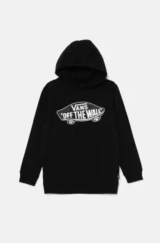 Vans bluza copii Style 76 PO culoarea negru, cu gluga, cu imprimeu, VN000JYDBLK1 imagine