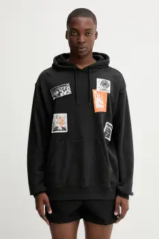 Vans bluza culoarea negru, cu gluga, cu imprimeu, VN000PAZBLK1 imagine