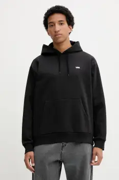 Vans bluza culoarea negru, cu gluga, uni, VN000R9YBLK1 imagine