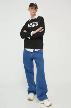 Vans bluza femei, culoarea negru, cu imprimeu imagine