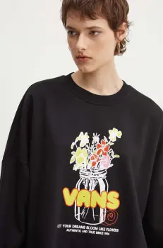 Vans bluza femei, culoarea negru, cu imprimeu, VN000KH8BLK1 imagine