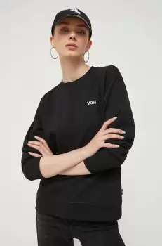 Vans bluza femei, culoarea negru, neted imagine