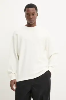 Vans hanorac de bumbac barbati, culoarea bej, neted, VN000M3JC9F1 imagine