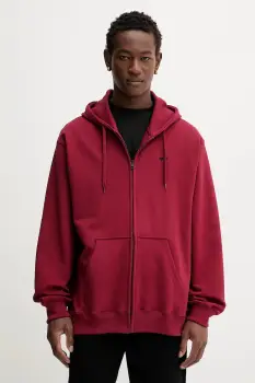 Vans hanorac de bumbac culoarea bordo, cu gluga, uni, VN000P5ABRD1 imagine