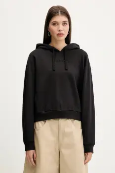 Vans hanorac de bumbac culoarea negru, cu gluga, uni, VN000RAHBLK1 imagine