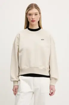 Vans hanorac de bumbac femei, culoarea bej, cu imprimeu, VN000P5X2N11 imagine