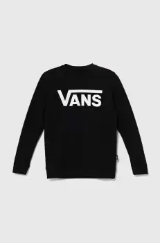 Vans hanorac de bumbac pentru copii CLASSIC II CREW culoarea negru, cu imprimeu, VN000K99BLK1 imagine