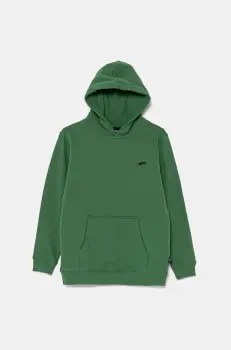 Vans hanorac de bumbac pentru copii SALTON LOOSE culoarea verde, cu gluga, neted, VN000P5TBR11 imagine