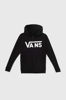 Vans hanorac de bumbac pentru copii Vans Classic II FZ culoarea negru, cu gluga, cu imprimeu, VN000JYBBLK1 imagine