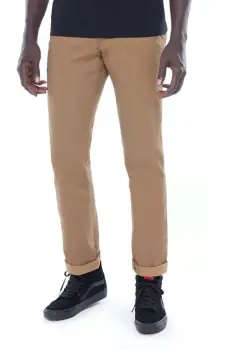 Vans pantaloni Authentic barbati, culoarea bej, cu fit chinos VN0A3143DZ9-brown imagine