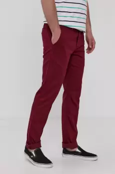 Vans Pantaloni barbati, culoarea rosu, model drept imagine