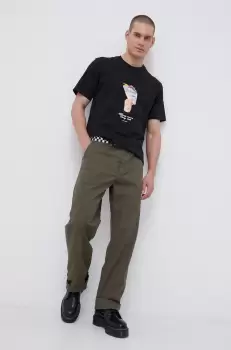 Vans Pantaloni barbati, culoarea verde, cu fason chinos imagine